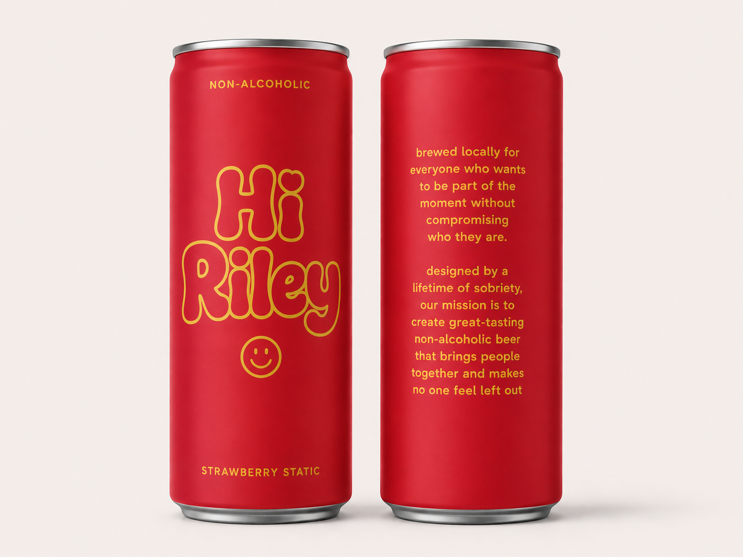 HI RILEY Strawberry Static non-alcoholic spritzer can